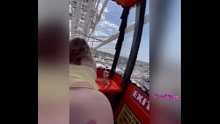 Mandi May bounces on dick in public