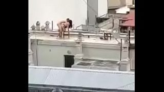 Fucked in roof top on public